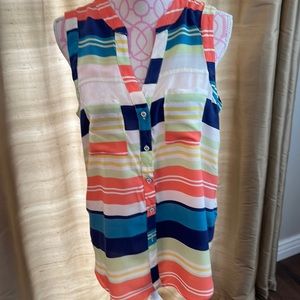 Maeve Anthropologie sleeveless top rayon stripe size 12